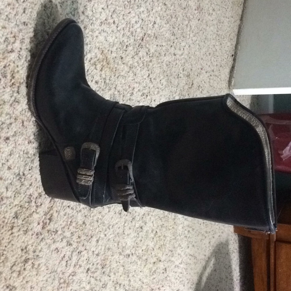Black rustic dress boots